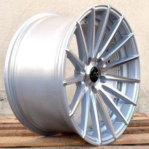 JNC042 | Silver Machined Face Gold Rivets | 18x9.5 | 5x114.3 | +35mm | CB: 73.1