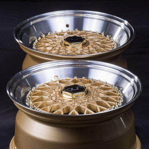 JNC004S | Gold Machined Lip Gold Rivets | 16x8 | 4x100/4x114.3 | +25mm | CB: 73.1