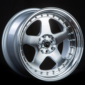 JNC010 | Silver Machined Face | 15x9 | 4x100/4x114.3 | +20mm | CB: 73.1