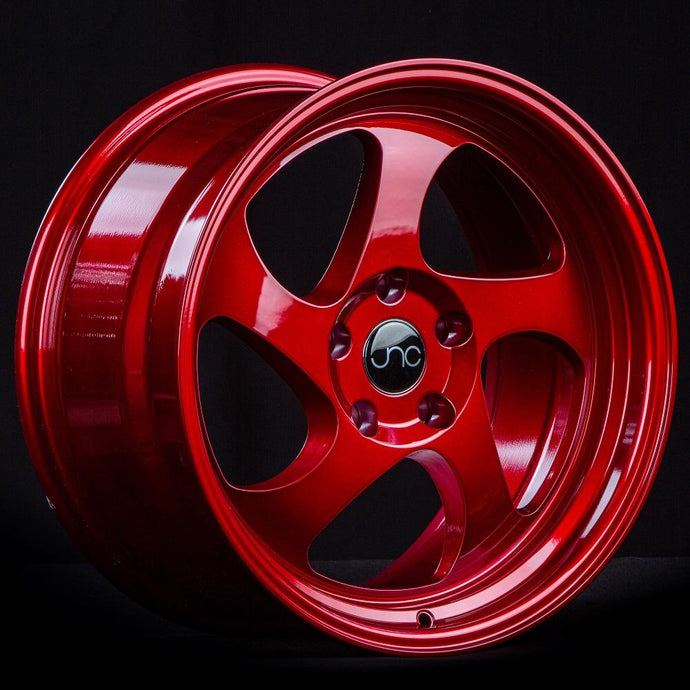 JNC034 | Candy Red | 16x8 | 4x100 | +25mm | CB: 73.1