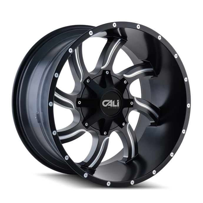 TWISTED 9102 | SATIN BLACK/MILLED SPOKES | 8x180 | 20X9 | +18mm