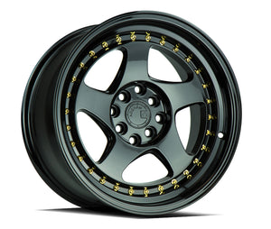 AH01 | Full Gloss Black ( Gold Rivet) | 16x8 | 4x100/114.3 | +15mm | CB73.1