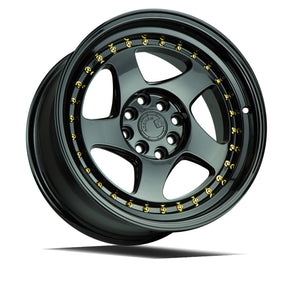 AH01 | Full Gloss Black ( Gold Rivet) | 16x8 | 4x100/114.3 | +15mm | CB73.1