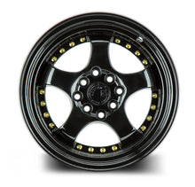 AH03 | Full Golss Black ( Gold Rivet) | 15x8 | 4x100/114.3 | +20mm | CB73.1