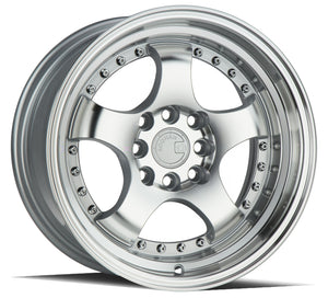 AH03 | Silver Machined Face And Lip | 15x8 | 4x100/114.3 | +20mm | CB73.1