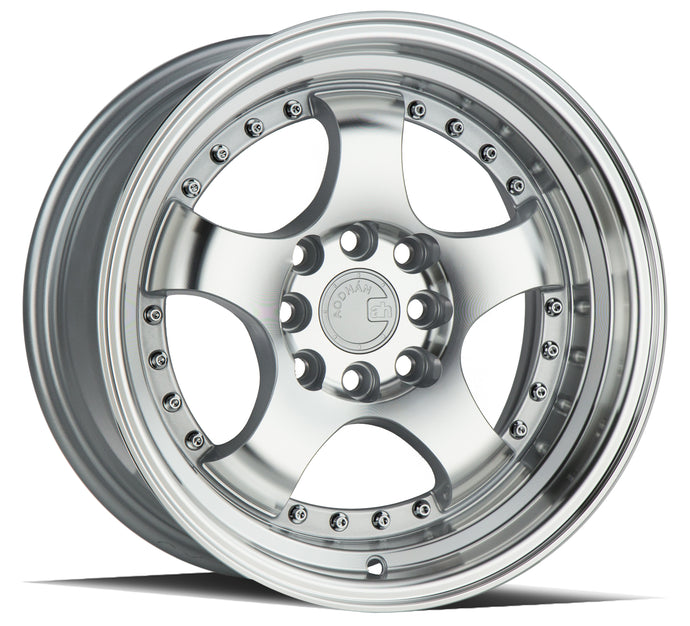 AH03 | Silver Machined Face And Lip | 15x8 | 4x100/114.3 | +20mm | CB73.1