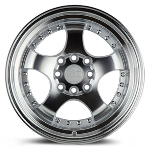 AH03 | Silver Machined Face And Lip | 15x8 | 4x100/114.3 | +20mm | CB73.1