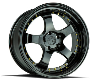 AH03 | Full Golss Black ( Gold Rivet) | 19x11 | 5x114.3 | +15mm | CB73.1