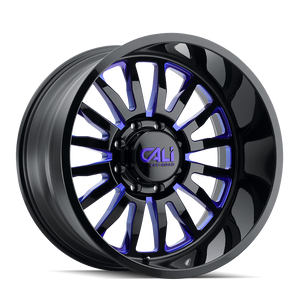 SUMMIT 9110 | GLOSS BLACK/BLUE MILLED SPOKES | 8x165.1 | 22X12 | -51mm