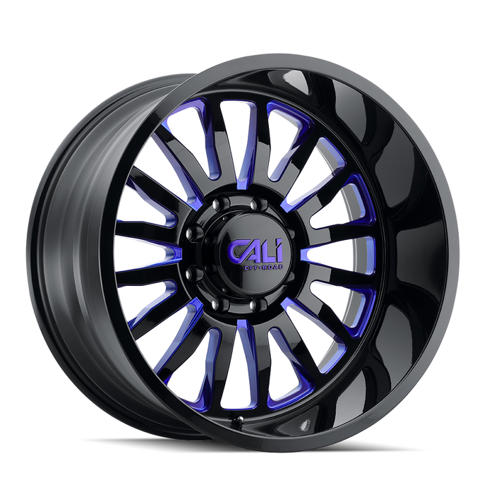 SUMMIT 9110 | GLOSS BLACK/BLUE MILLED SPOKES | 8x165.1 | 22X12 | -51mm