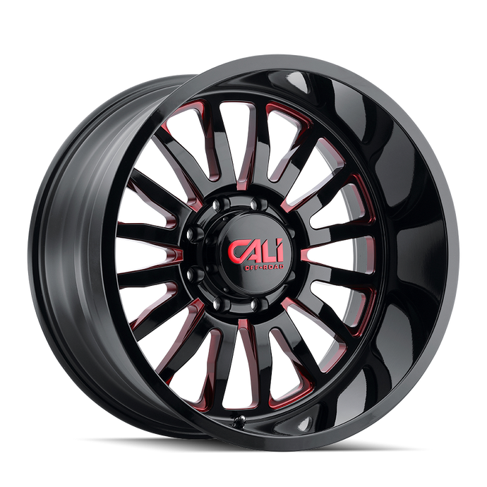 SUMMIT 9110 | GLOSS BLACK/RED MILLED SPOKES | 8x165.1 | 20X9 | 0mm