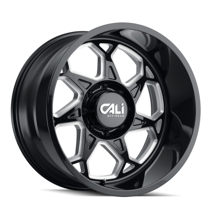 SEVENFOLD 9111 | GLOSS BLACK/MILLED SPOKES | 6x135 | 24X12 | -51mm