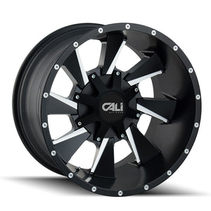 DISTORTED 9106 | SATIN BLACK/MILLED SPOKES | 6x135/6x139.7 | 24X12 | -47mm