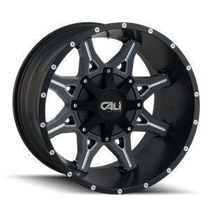 OBNOXIOUS 9107 | SATIN BLACK/MILLED SPOKES | 6x135/6x139.7 | 24X12 | -44mm