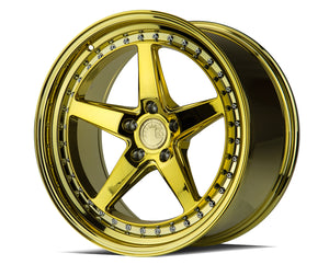 DS05 | Gold Vacuum w/ Chrome Rivets | 18x9.5 | 5x114.3 | +15mm | CB73.1