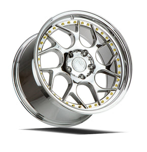 DS01 | Vacuum Chrome W/ Gold Rivets | 18x8.5 | 5x100 | +35mm | CB73.1