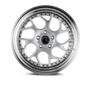 DS01 | Silver Machined Lip w/Chrome Rivets | 18x9.5 | 5x114.3 | +22mm | CB73.1