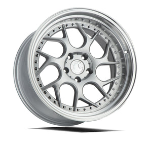 DS01 | Silver Machined Lip w/Chrome Rivets | 18x9.5 | 5x114.3 | +15mm | CB73.1