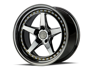 DS05 | Black Vacuum W /Gold Rivets | 18x10.5 | 5x114.3 | +22mm | CB73.1