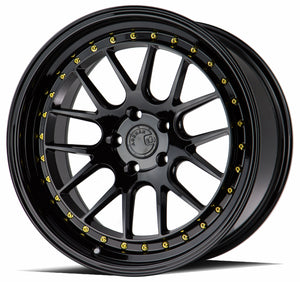 DS06 | Gloss Black W /Gold Rivets | 18x8.5 | 5x100 | +35mm | CB73.1