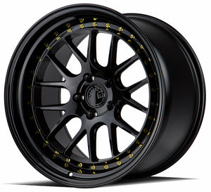 DS06 | Gloss Black W /Gold Rivets | 18x9.5 | 5x114.3 | +30mm | CB73.1