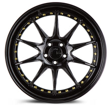 DS07 | Gloss Black W /Gold Rivets | 18x8.5 | 5x114.3 | +35mm | CB73.1