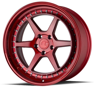 DS09 | Candy Red w/ (Chrome Rivets) | 18x9.5 | 5x114.3 | +30mm | CB73.1