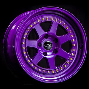 JNC048 | CANDY PURPLE WITH GOLD RIVETS | 16x8 | 4x100 | +25mm | CB: 73.1