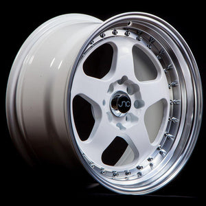 JNC010 | White Machined Lip | 15x8 | 4x100/4x114.3 | +20mm | CB: 73.1