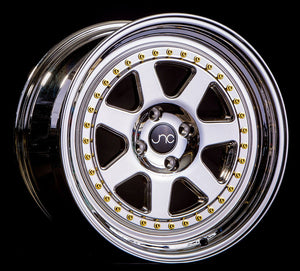 JNC048 | PLATINUM WITH GOLD RIVETS | 16x8 | 4x100 | +25mm | CB: 73.1