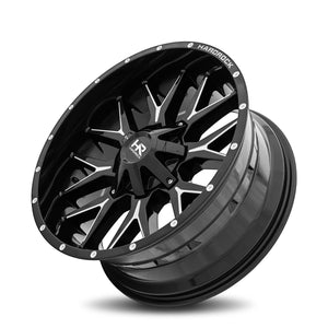 Hardrock | Affliction | Gloss Black Milled | 22x10 | 8x180 | -19mm | CB124.3