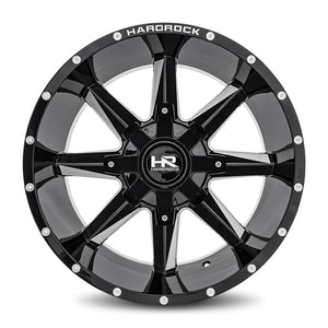 Hardrock | Hardcore | Gloss Black Milled | 20x12 | 8x180 | -44mm | CB124.3