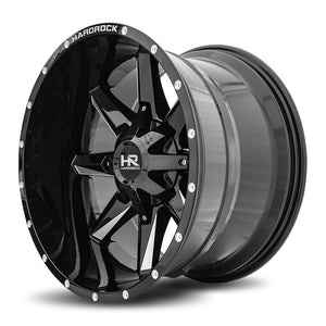 Hardrock | Hardcore | Gloss Black Milled | 20x12 | 8x180 | -44mm | CB124.3